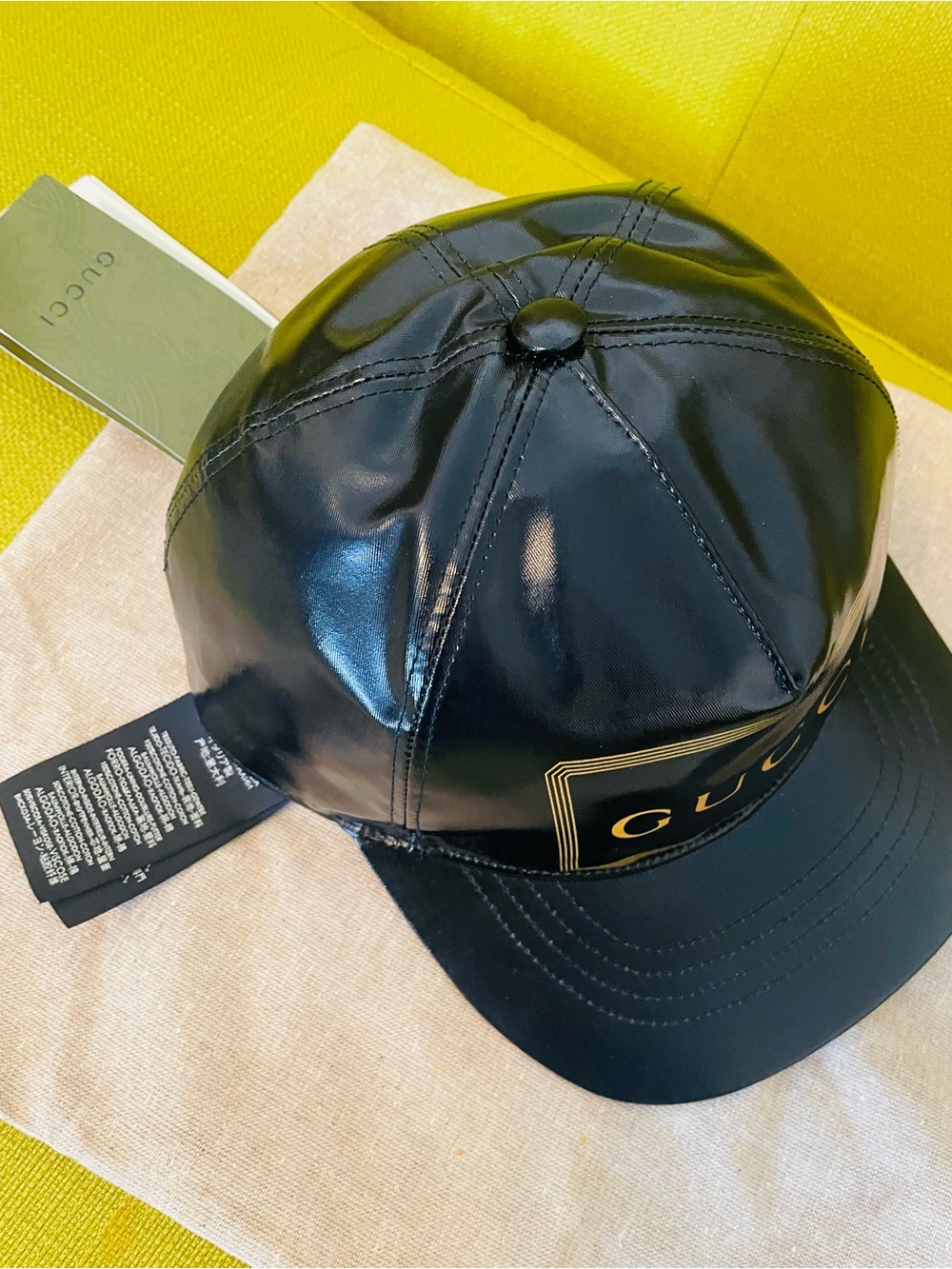 Gucci Black Logo Baseball Cap with Patent Brim - Picture 6 of 7